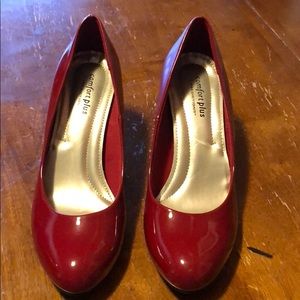 Red high heeled shoes